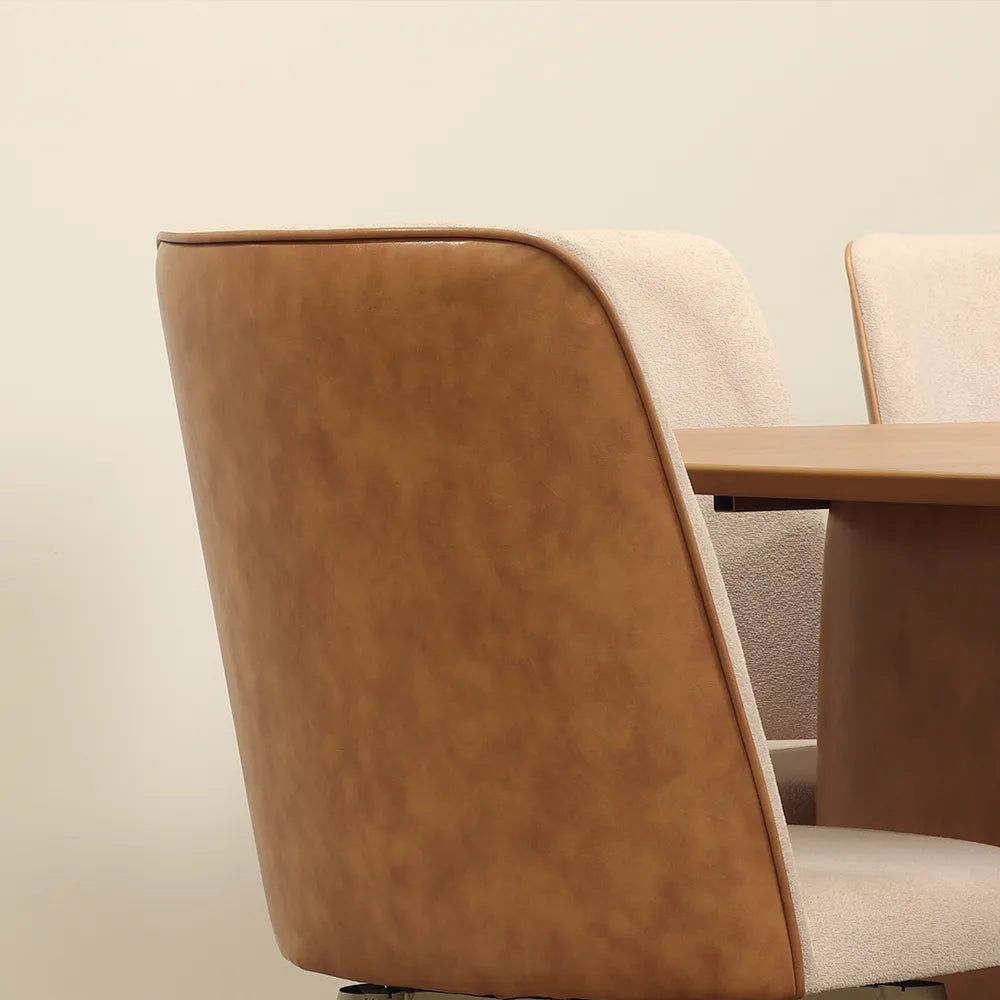 Conjunto de Jantar Mesa Retangular Lintz com 8 Cadeiras Dakota - Canella c/ Caramelo