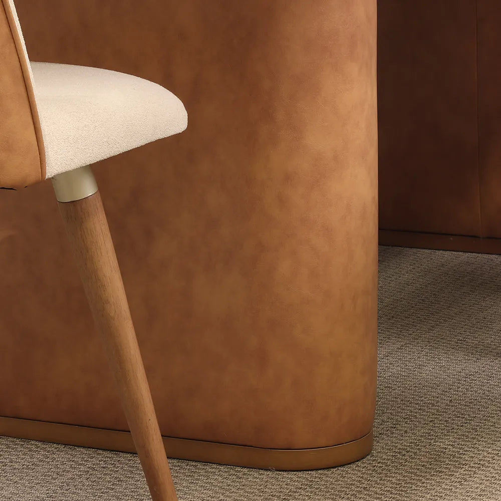 Conjunto de Jantar Mesa Retangular Lintz com 8 Cadeiras Dakota - Canella c/ Caramelo