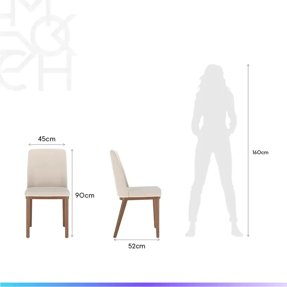 Conjunto de Jantar Mesa Redonda com Vidro 6 Cadeiras Kalina - Canella c/ Off White