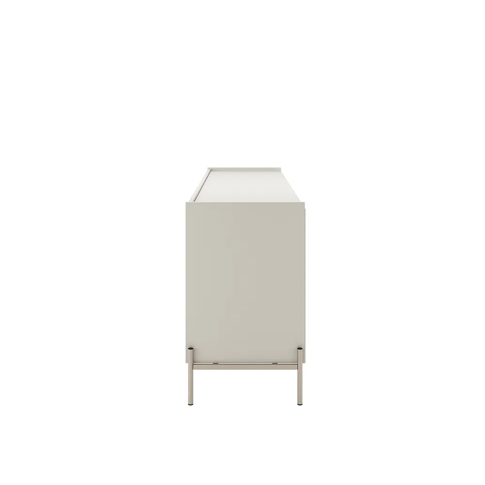 Buffet 3 Portas 3 Gavetas Jasper 184 cm - Off White c/ Champanhe