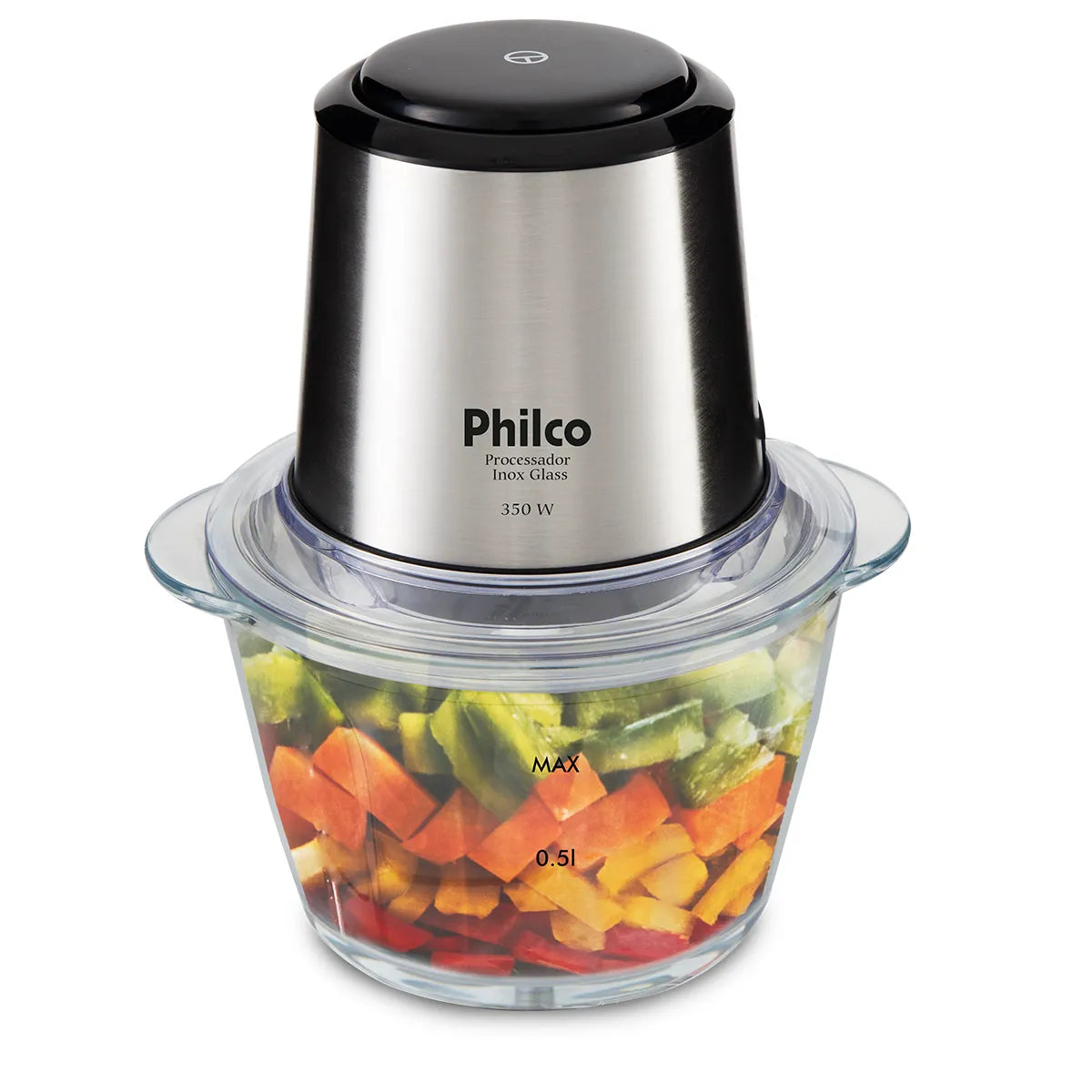 Processador Philco Inox Glass 1,2L 350W Função Pulsar PPS01I