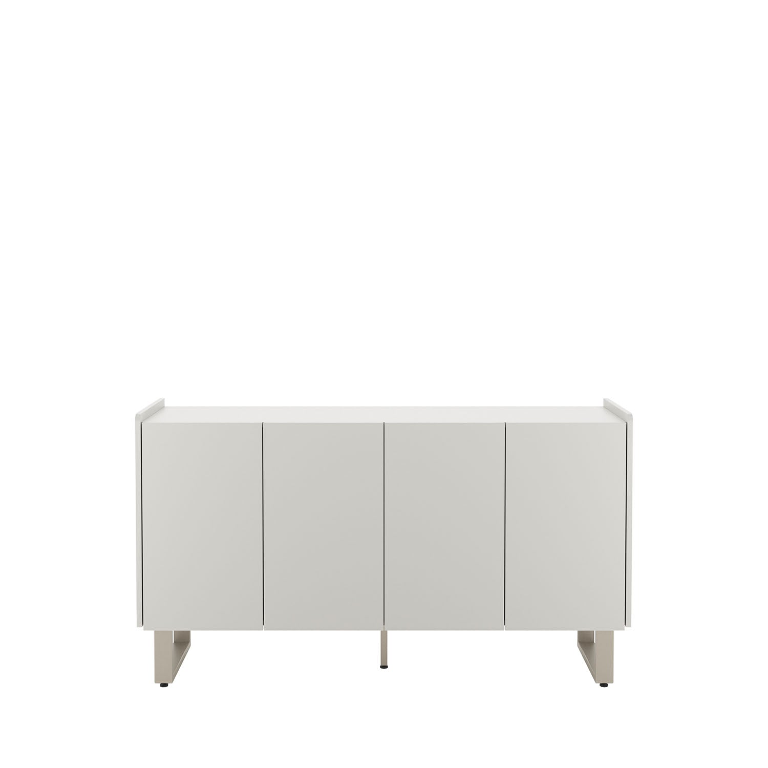 Buffet 4 Portas 2 Prateleiras Arcádia 137 cm - Champanhe c/ Off White Fosco