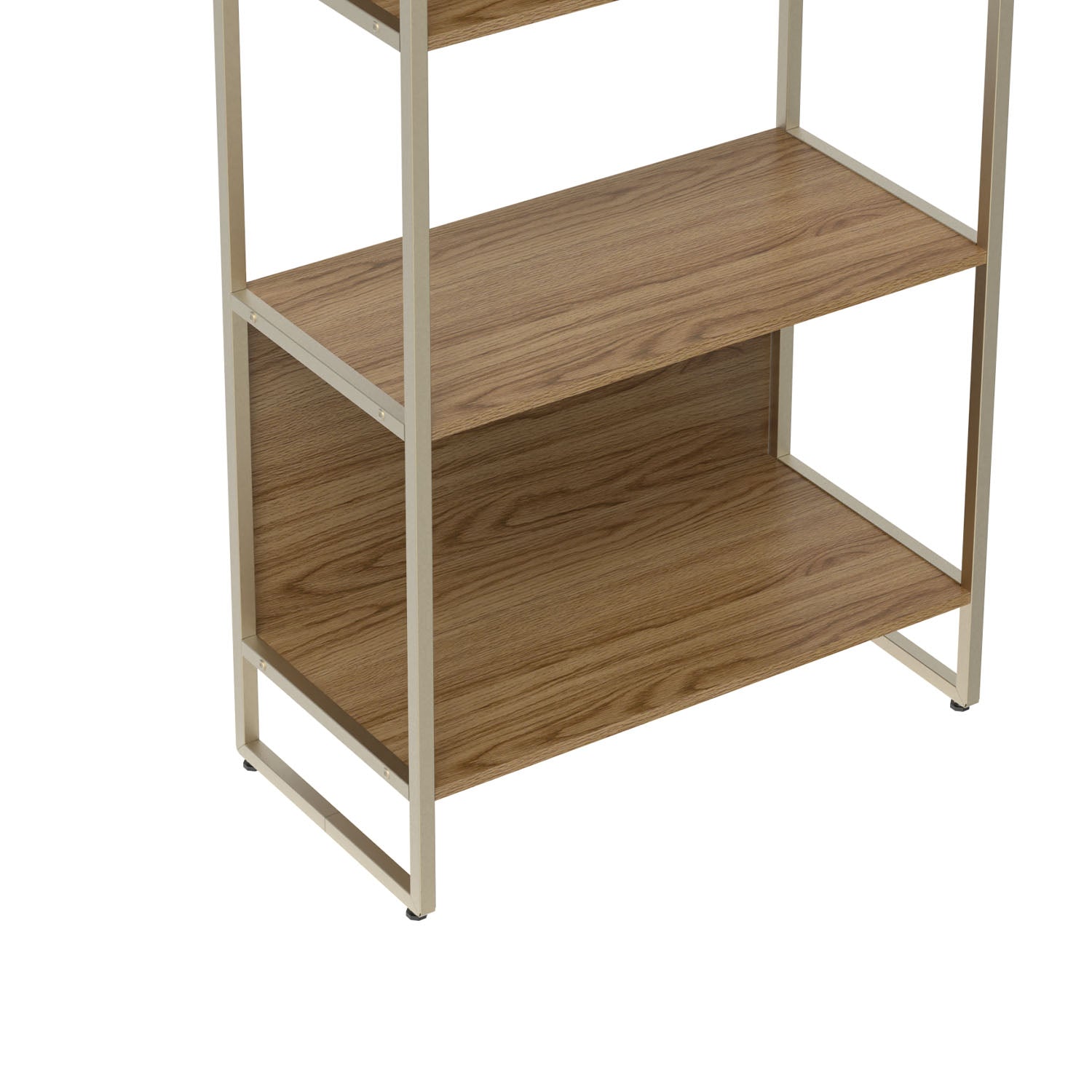 Estante com 5 Prateleiras MDF com Aço Voss 75 cm - Freijó c/ Champanhe