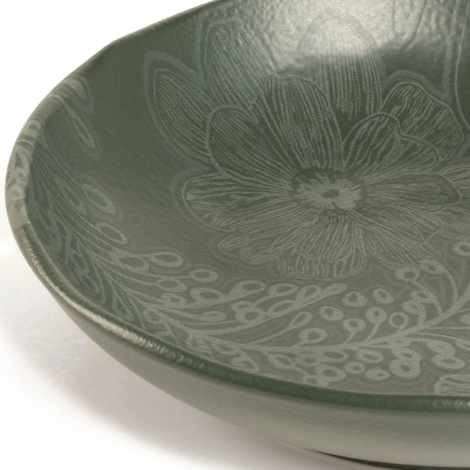 Jogo de 6 Pratos Fundos Orgânico Florear - Verde