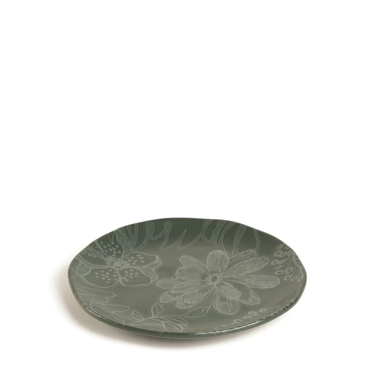 Jogo de 6 Pratos de Sobremesa Orgânico Florear - Verde