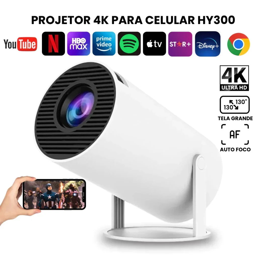 Projetor 4K HD 150 Polegadas Magcubic Wifi e Bluetooth Bivolt