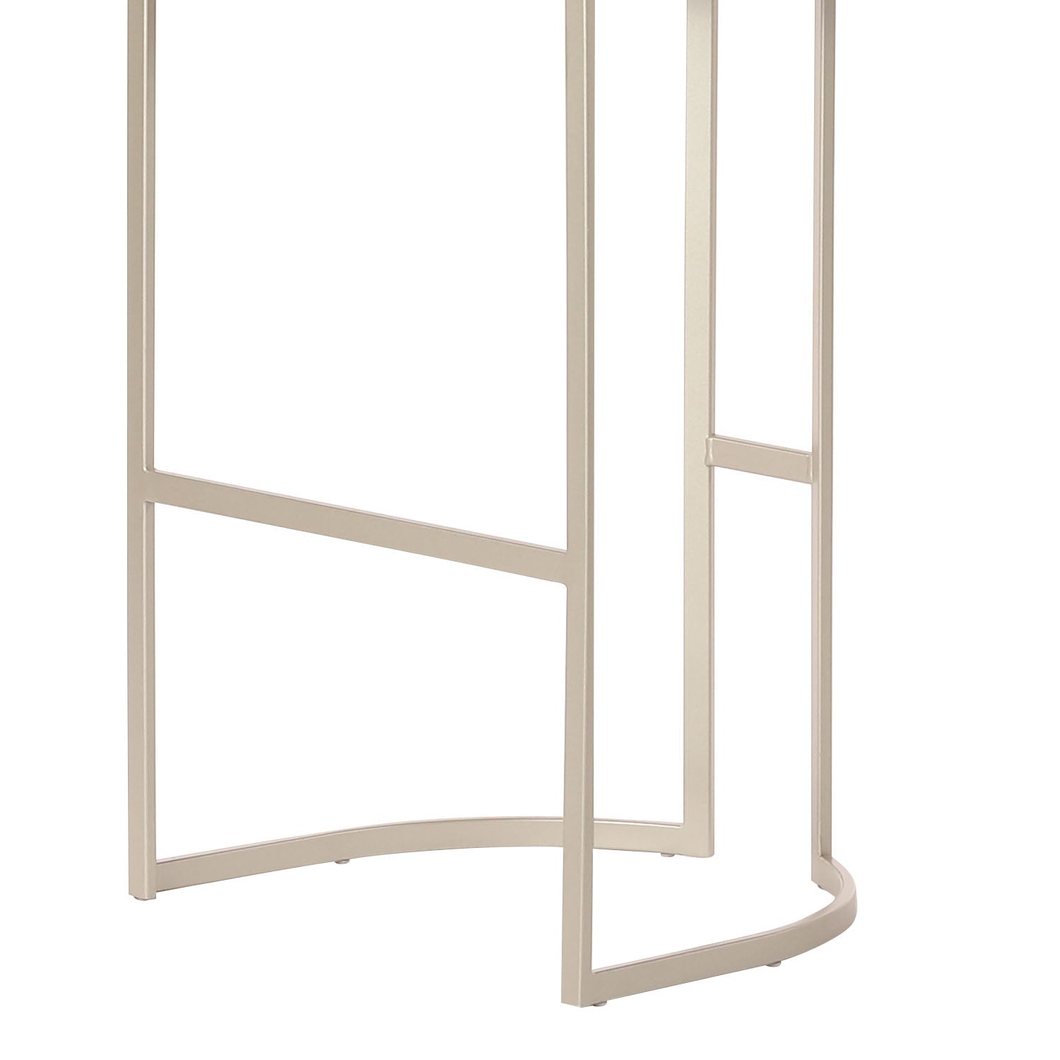 Banqueta Alta de Aço Estofada com Braços Beverly - Champanhe c/ Soft Palha