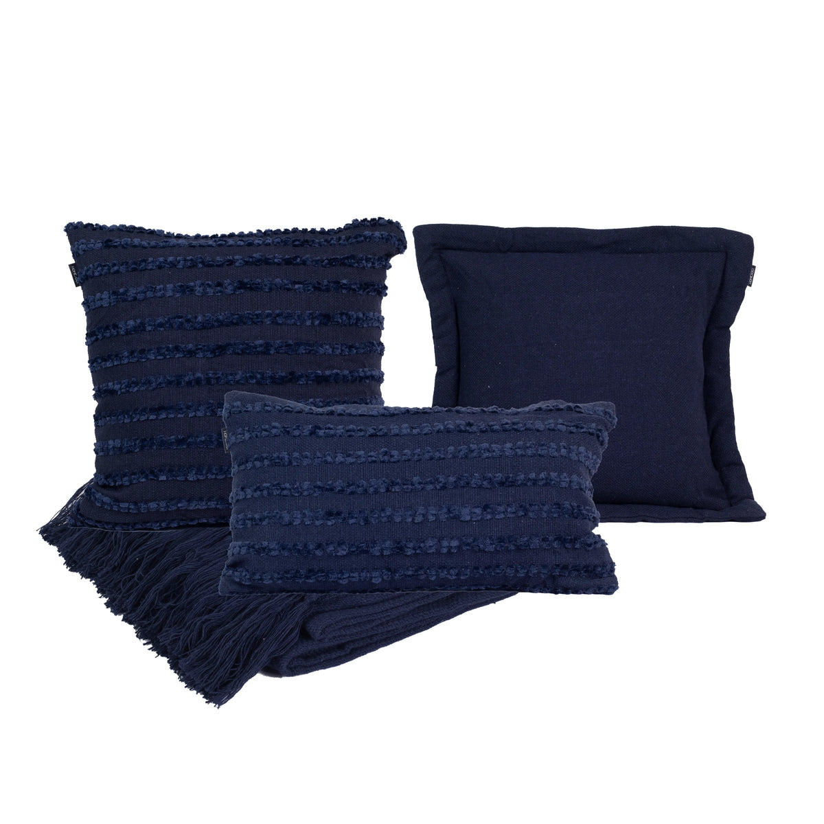 Kit com 3 Capas Almofadas 1 Manta Liana - Azul