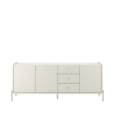 Buffet 3 Portas 3 Gavetas Jasper 184 cm - Off White c/ Champanhe