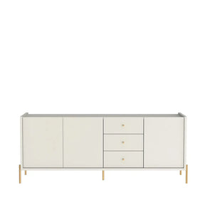 Buffet 3 Portas 3 Gavetas Jasper 184 cm - Off White c/ Dourado