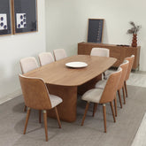 Conjunto de Jantar Mesa Retangular Lintz com 8 Cadeiras Dakota - Canella c/ Caramelo