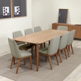 Conjunto de Jantar Mesa Retangular Harmony 8 Cadeiras Kalina - Natural c/ Carbono