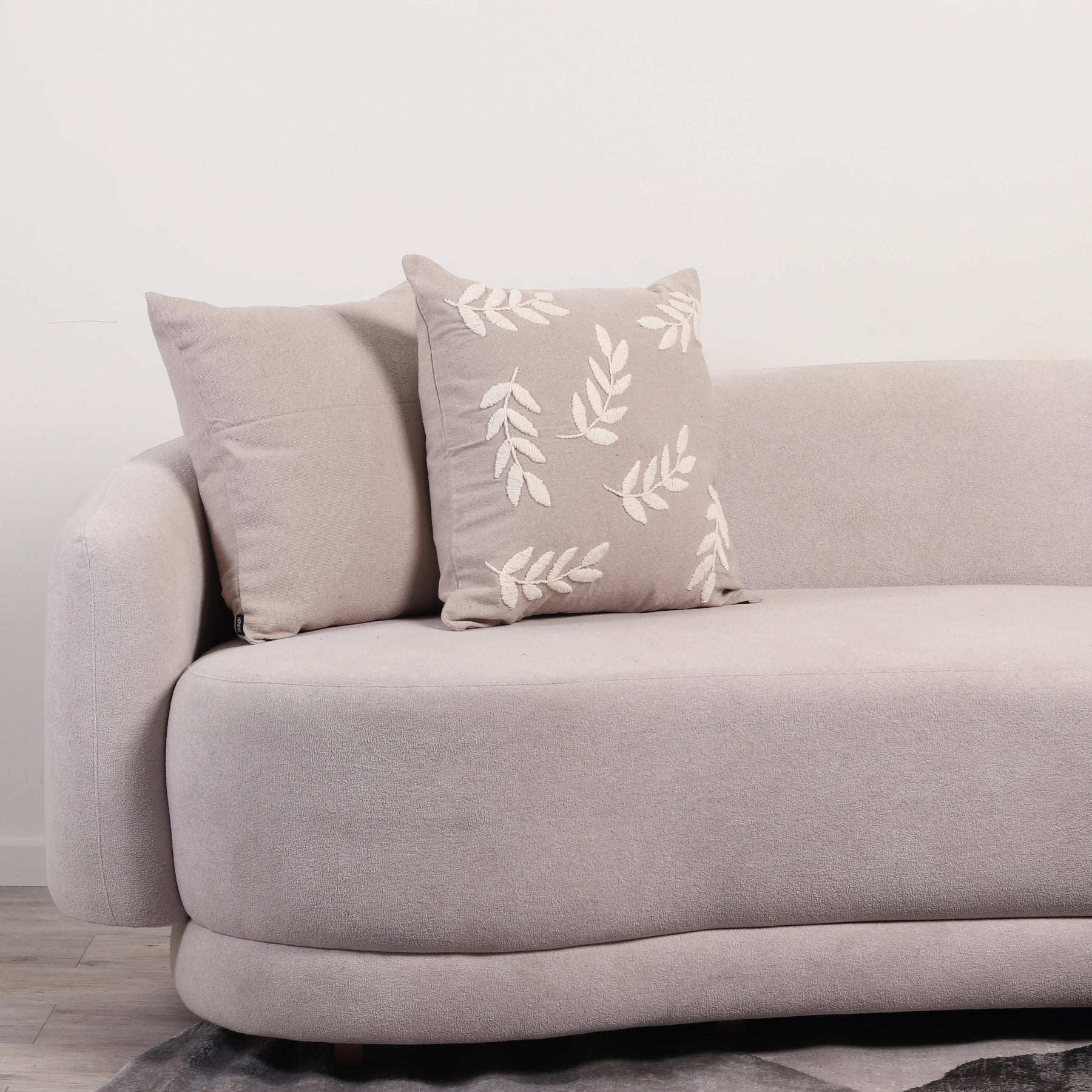 Kit com 2 Almofadas Flora - Verde c/ Cru - Off White