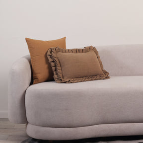 Kit com 2 Capas de Almofadas Plissê - Caramelo