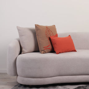 Kit com 3 Capas de Almofadas Folhas - Off White c/ Terracota