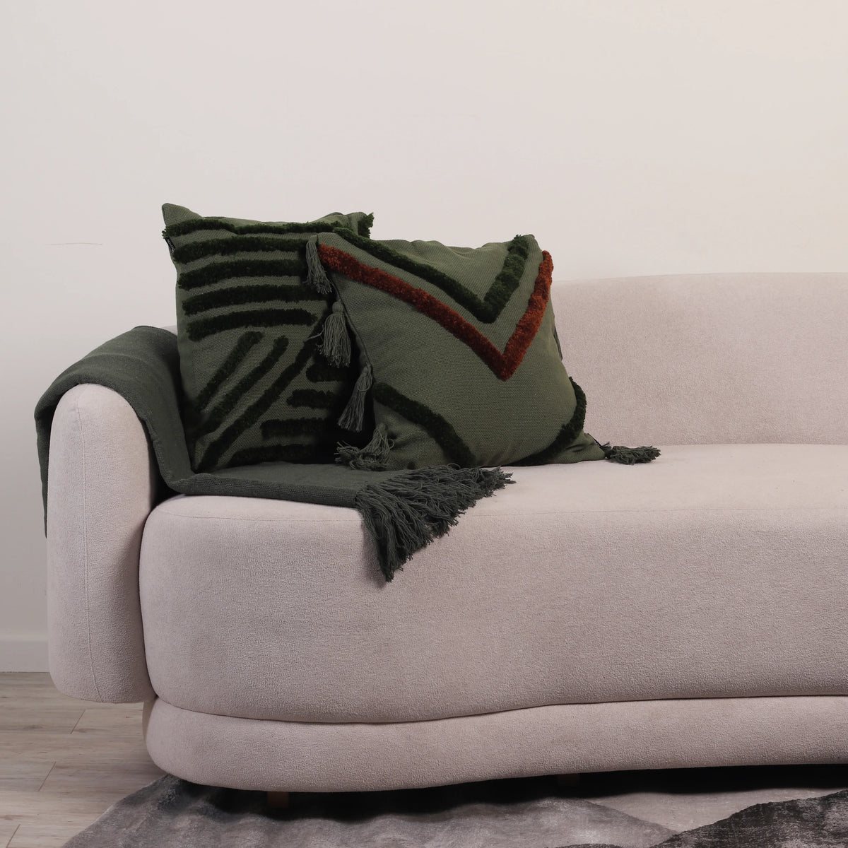 Kit com 2 Capas de Almofadas Líria - Verde c/ Marrom