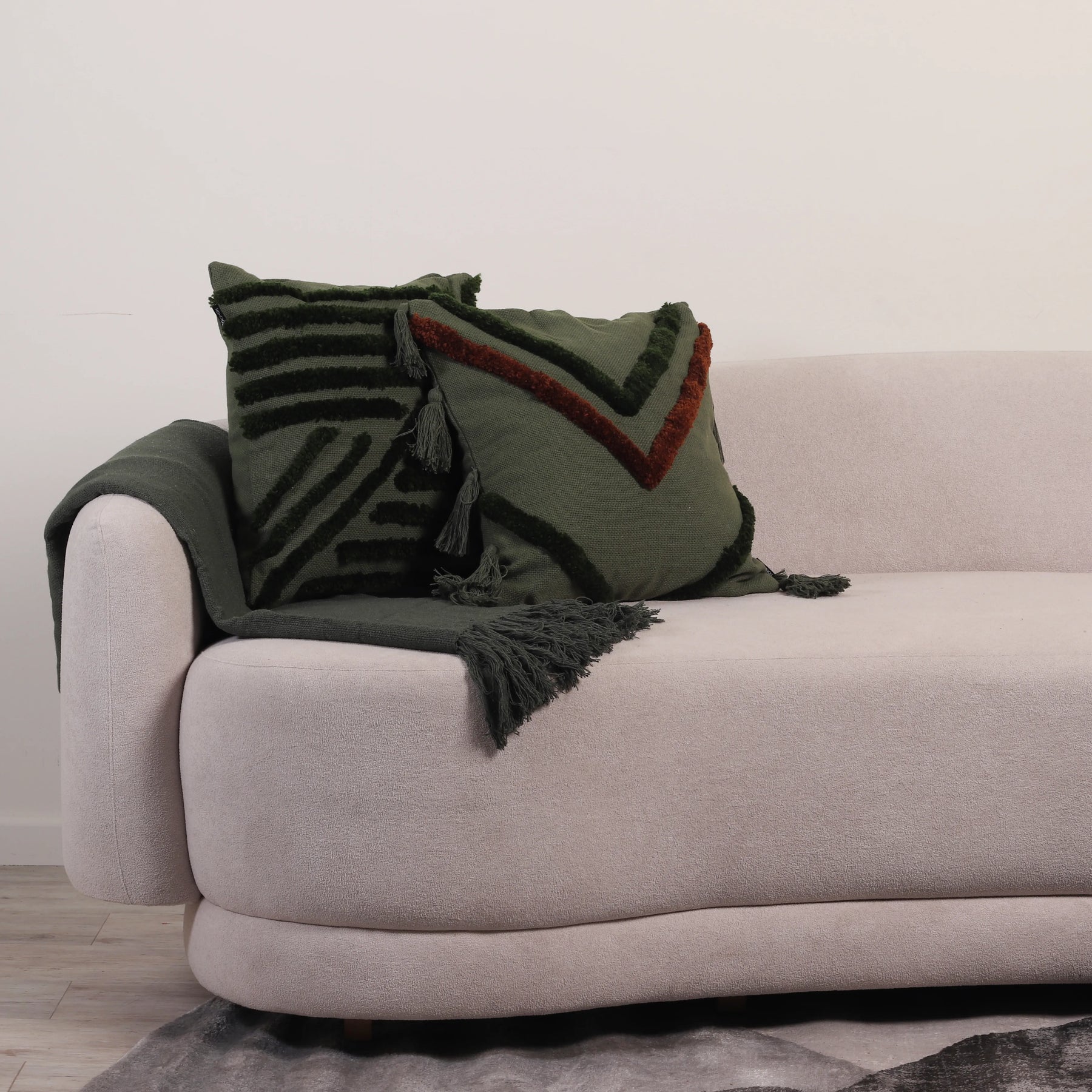 Kit com 2 Capas de Almofadas Líria - Verde c/ Marrom