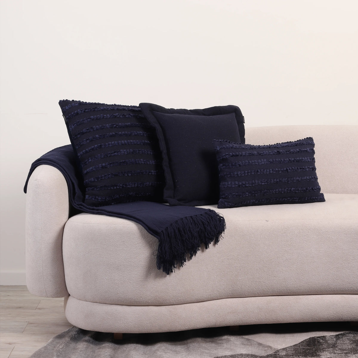 Kit com 3 Capas Almofadas 1 Manta Liana - Azul