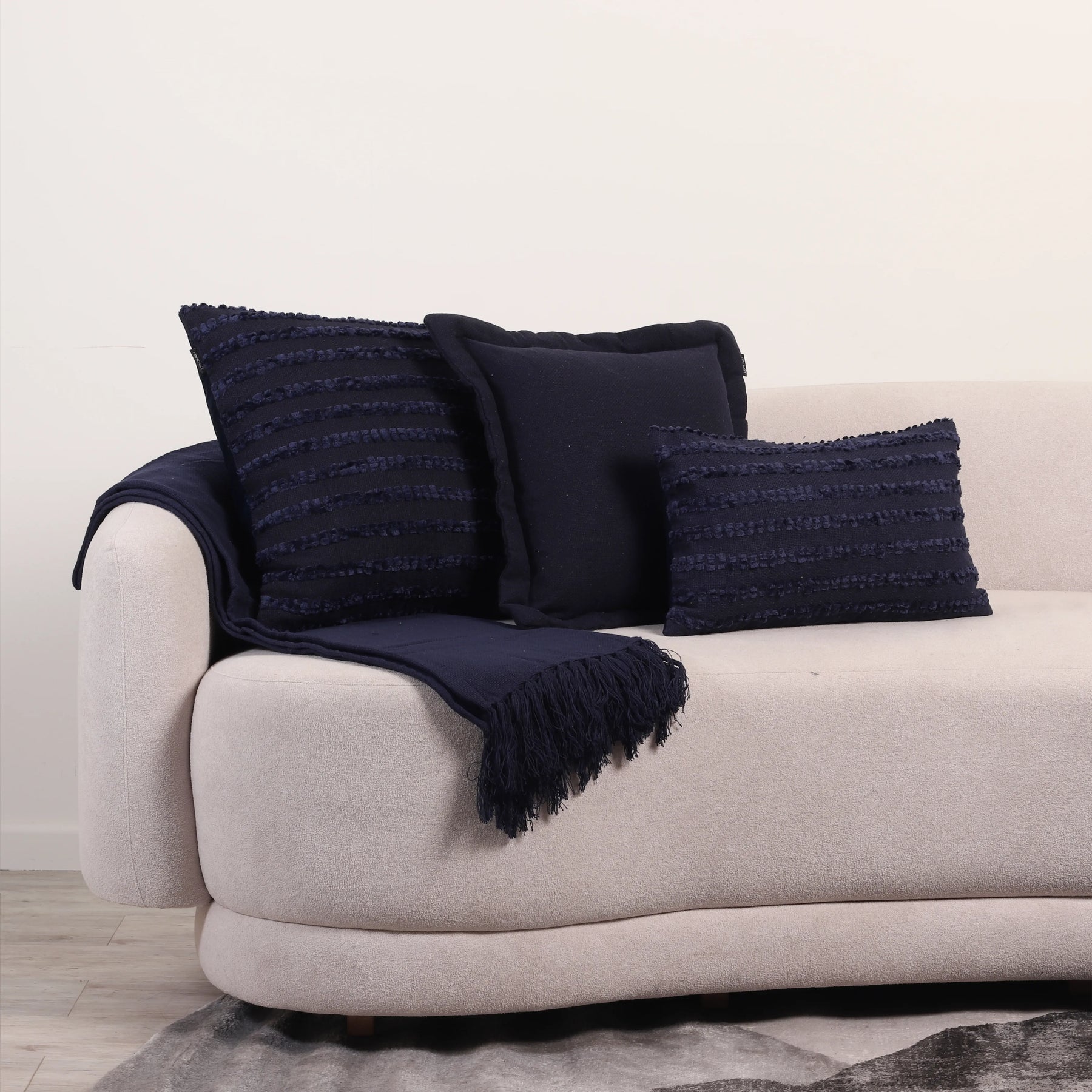 Kit com 3 Capas Almofadas 1 Manta Liana - Azul