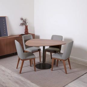 Mesa de Jantar Orgânica para 4 Lugares Kalyx 122 cm - Preto c/ Canella