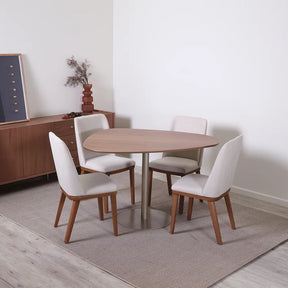 Mesa de Jantar Orgânica para 4 Lugares Kalyx 122 cm - Champanhe c/ Canella