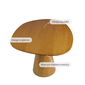 Mesa de Jantar Orgânica para 2 Lugares Sollus 90 cm - Freijó