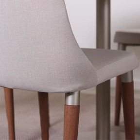 Conjunto de Jantar Mesa Redonda com Vidro Cloe 4 Cadeiras Lara - Champanhe c/ Off White