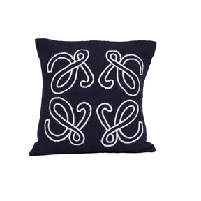 Kit com 2 Capas de Almofadas 1 Manta Cordel - Azul c/ Cru