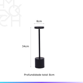 Luminária de Mesa Sem Fio Ben 34 cm - Preto