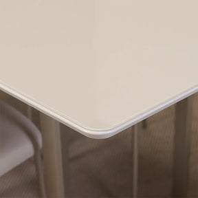 Conjunto de Jantar Mesa Retangular com Vidro Arcádia 6 Cadeiras Lucille - Champanhe c/ Off White