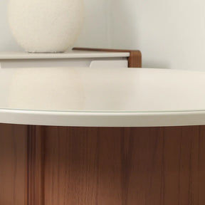 Conjunto de Jantar Mesa Retangular com Vidro Kalina 6 Cadeiras Evelyn - Canella c/ Cinza