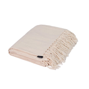 Kit com 2 Capas de Almofadas 1 Manta Maré - Cru c/ Azul