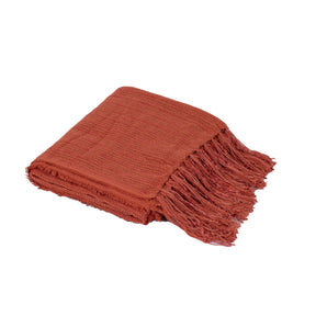 Kit com 2 Capas de Almofadas 1 Manta Líria - Terracota c/ Caramelo