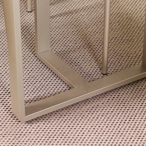 Conjunto de Jantar Mesa Retangular com Vidro Arcádia 6 Cadeiras Lucille - Champanhe c/ Off White