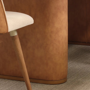 Conjunto de Jantar Mesa Retangular com Vidro Lintz com 8 Cadeiras Giratória Dakota - Canella c/ Caramelo