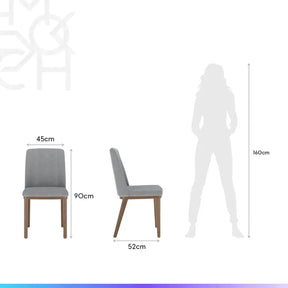 Conjunto de Jantar Mesa Retangular Harmony 8 Cadeiras Kalina - Natural c/ Carbono