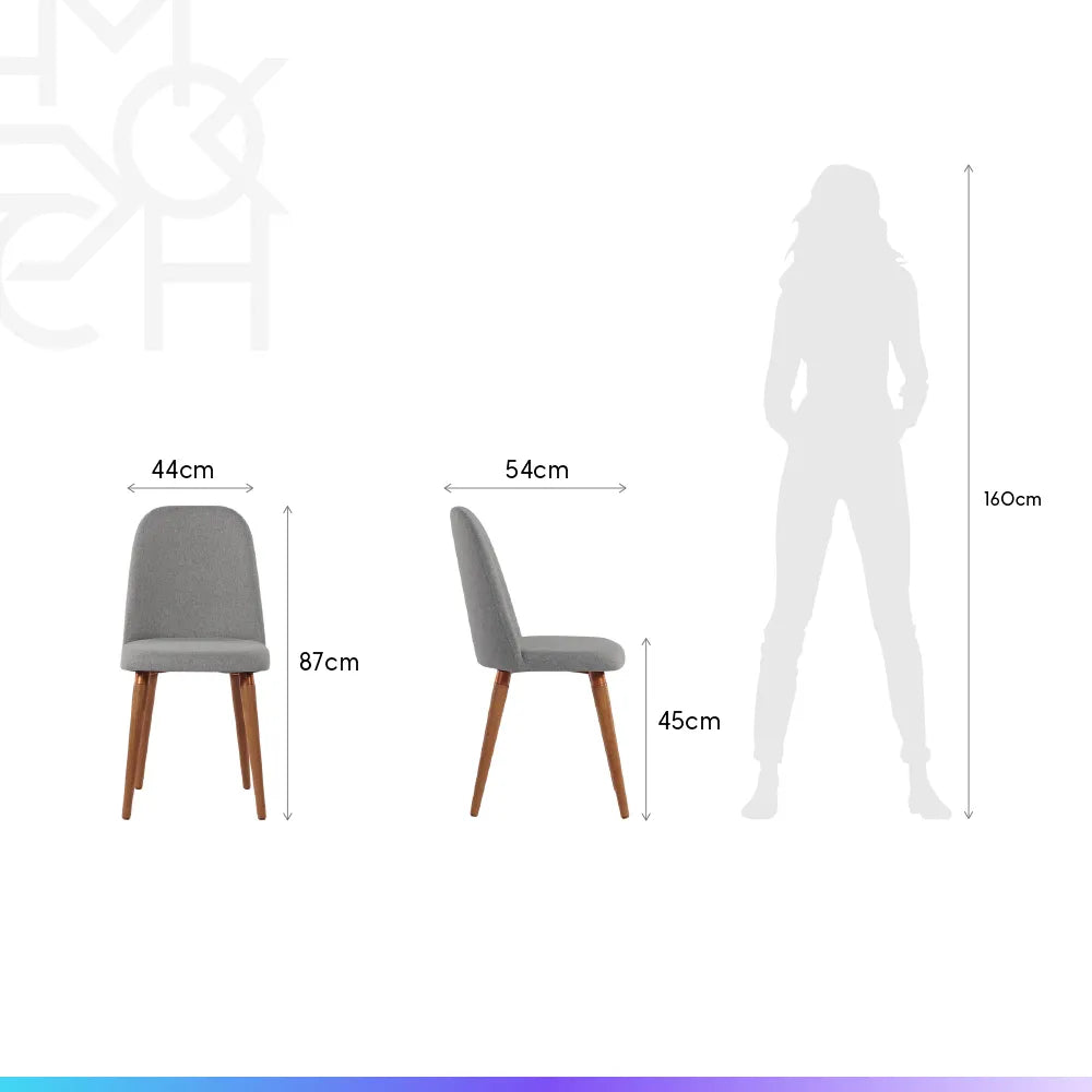 Conjunto de Jantar Mesa Redonda Ollie 2 Cadeiras New Drop - Natural c/ Cinza