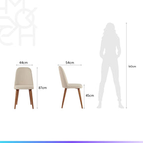 Conjunto de Jantar Mesa Redonda Ollie 4 Cadeiras New Drop - Natural c/ Off White