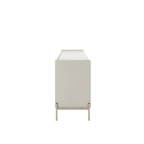 Buffet 3 Portas 3 Gavetas Jasper 184 cm - Off White c/ Champanhe