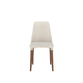 Conjunto de Jantar Mesa Redonda com Vidro Cloe 4 Cadeiras Lara - Champanhe c/ PU Off White