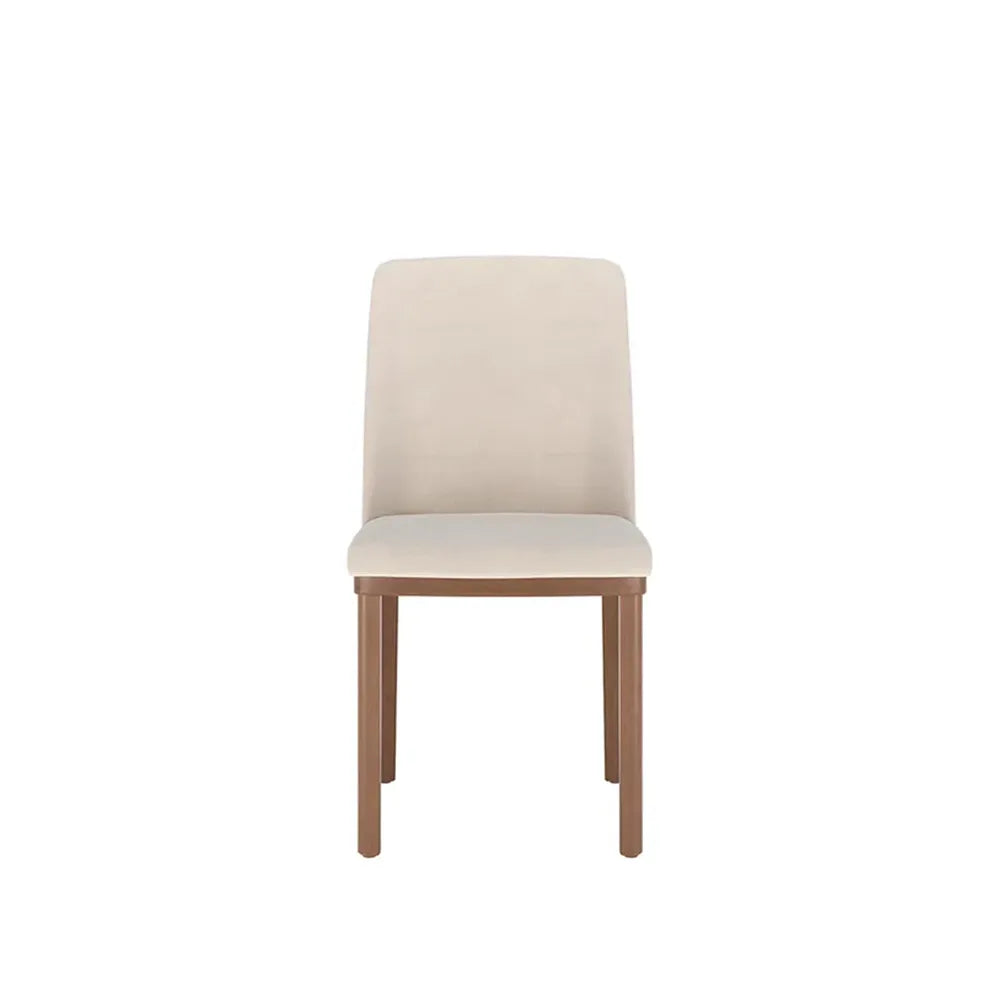 Conjunto de Jantar Mesa Retangular com Vidro Donatella 6 Cadeiras Kalina - Natural c/ Off White