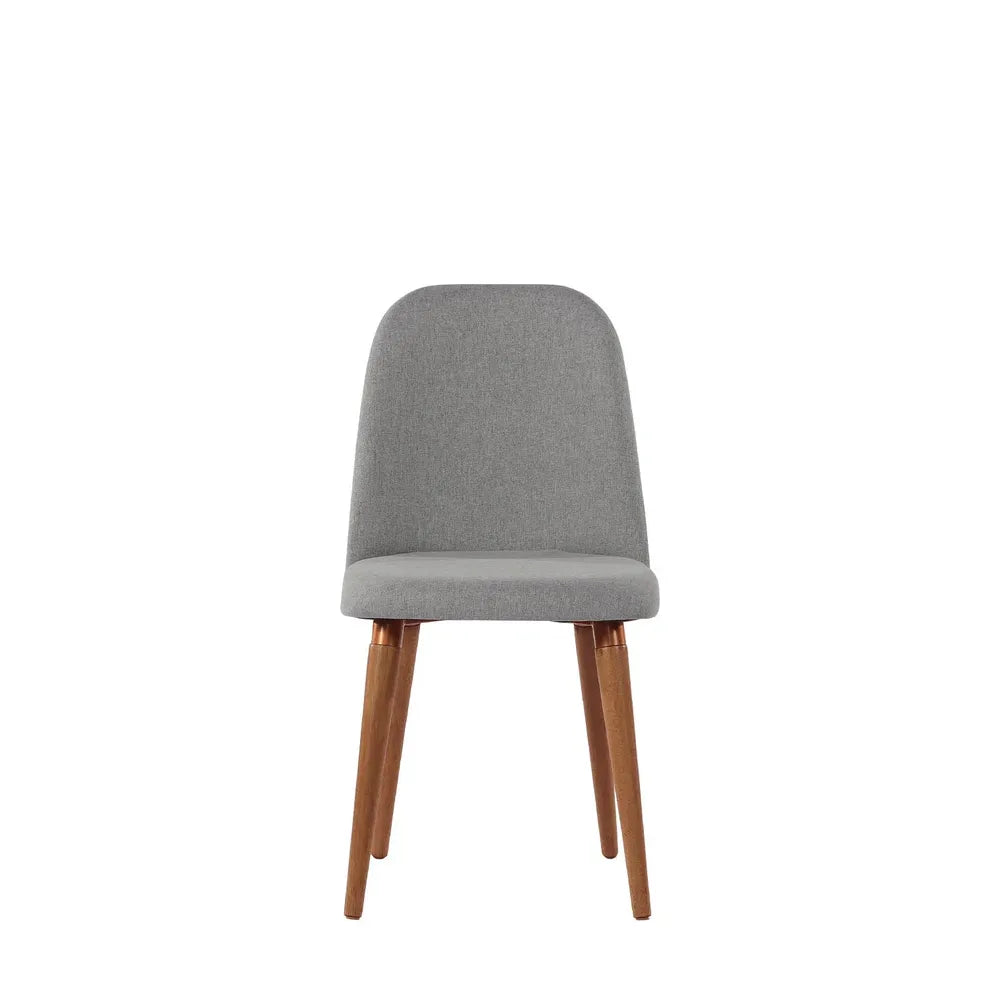 Conjunto de Jantar Mesa Redonda Ollie 2 Cadeiras New Drop - Natural c/ Cinza