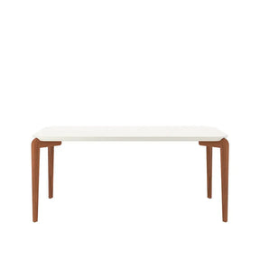 Conjunto de Jantar Mesa Retangular com Vidro Donatella 6 Cadeiras Kalina - Natural c/ Off White