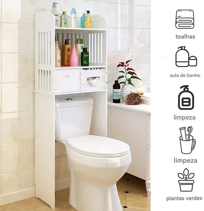 Armário de Armazenamento Sobre o Vaso