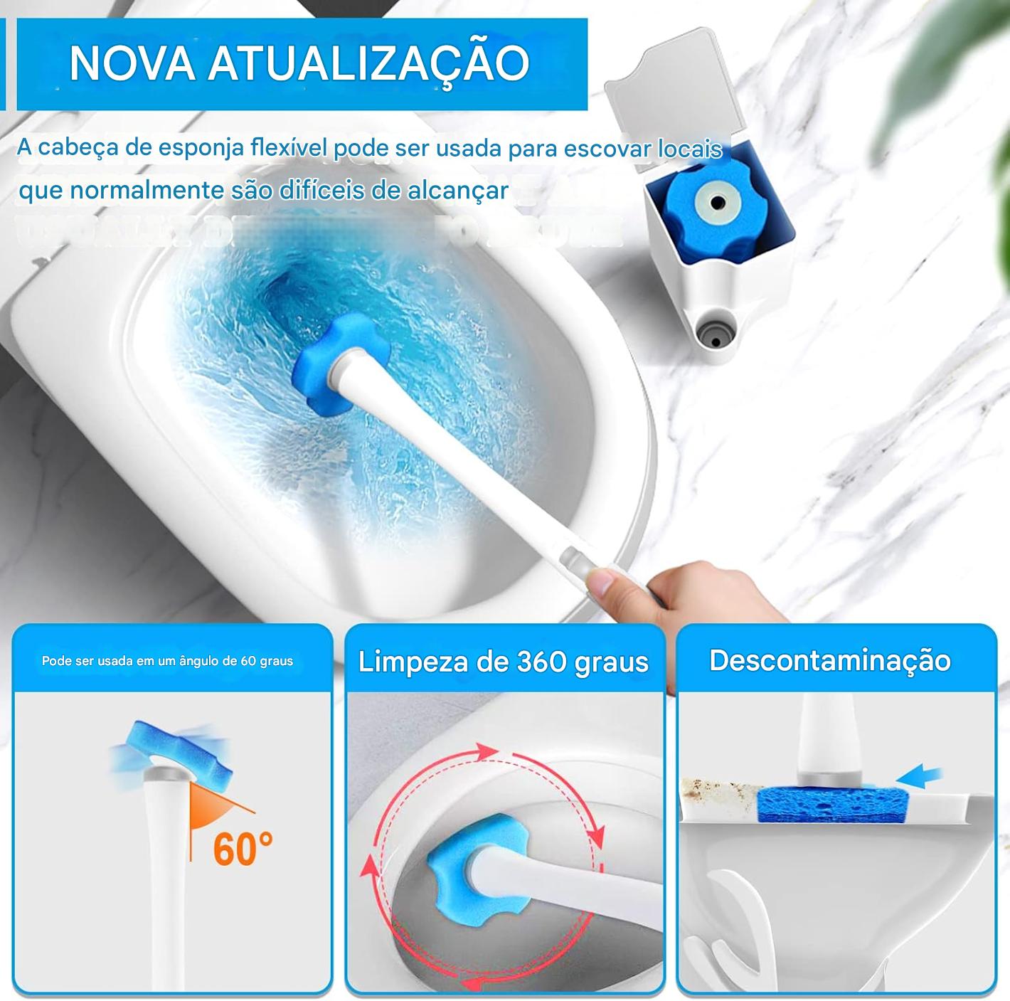 Escova de Vaso Sanitário Descartável com 40 Refis e Suportes Cheiro (Oceano + Lavanda)