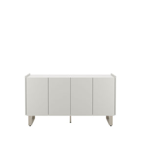 Buffet 4 Portas 2 Prateleiras Arcádia 137 cm - Champanhe c/ Off White Fosco