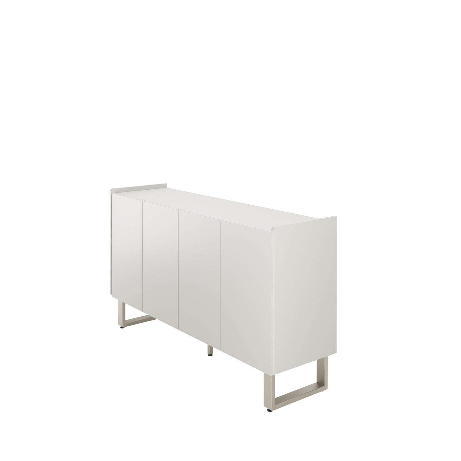 Buffet 4 Portas 2 Prateleiras Arcádia 137 cm - Champanhe c/ Off White Fosco