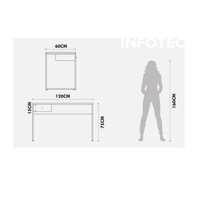 Escrivaninha com 1 Gaveta Voss 120 cm - Freijó c/ Champanhe
