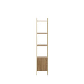 Estante com 3 Prateleiras 1 Porta MDF com Aço Voss 40 cm - Freijó c/ Champanhe