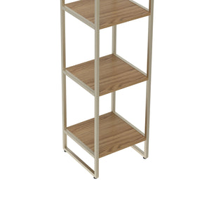 Estante com 5 Prateleiras MDF com Aço Voss 40 cm - Freijó c/ Champanhe